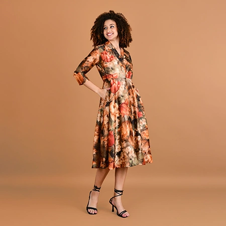  Professional Modeling Photoshoot for Wrap Midi Dress